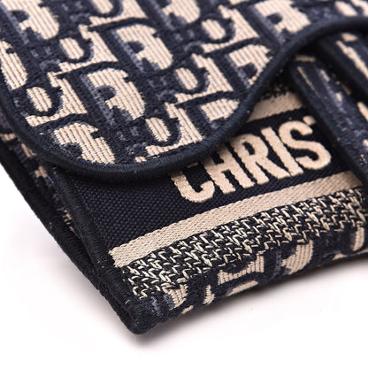 Christian Dior Oblique Slim Saddle Pouch Blue 8 of 9