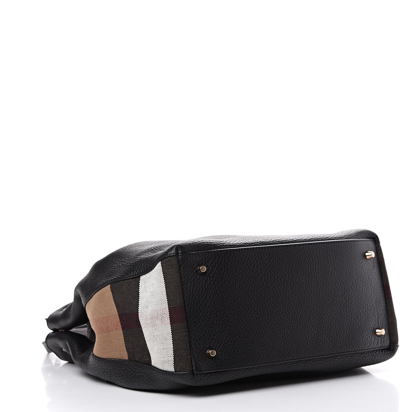 Grainy Calfskin House Check Medium Maidstone Black