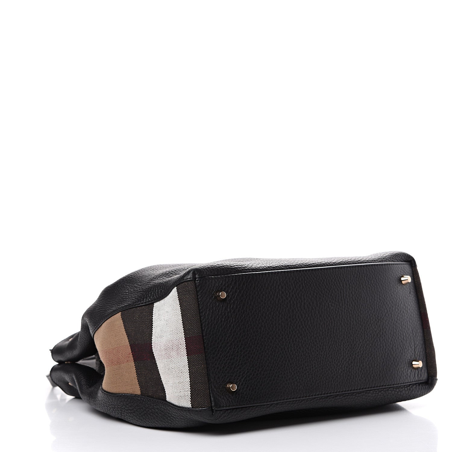 Burberry Grainy Calfskin House Check Medium Maidstone Black 3 of 12