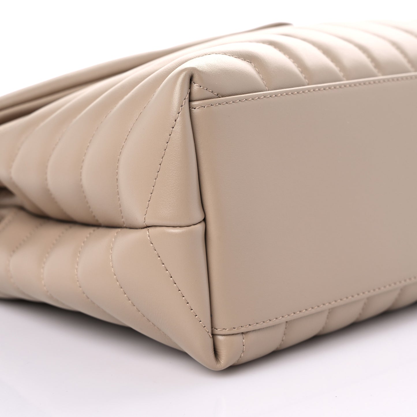 Calfskin Y Quilted Monogram Medium Loulou Chain Satchel Dark Beige