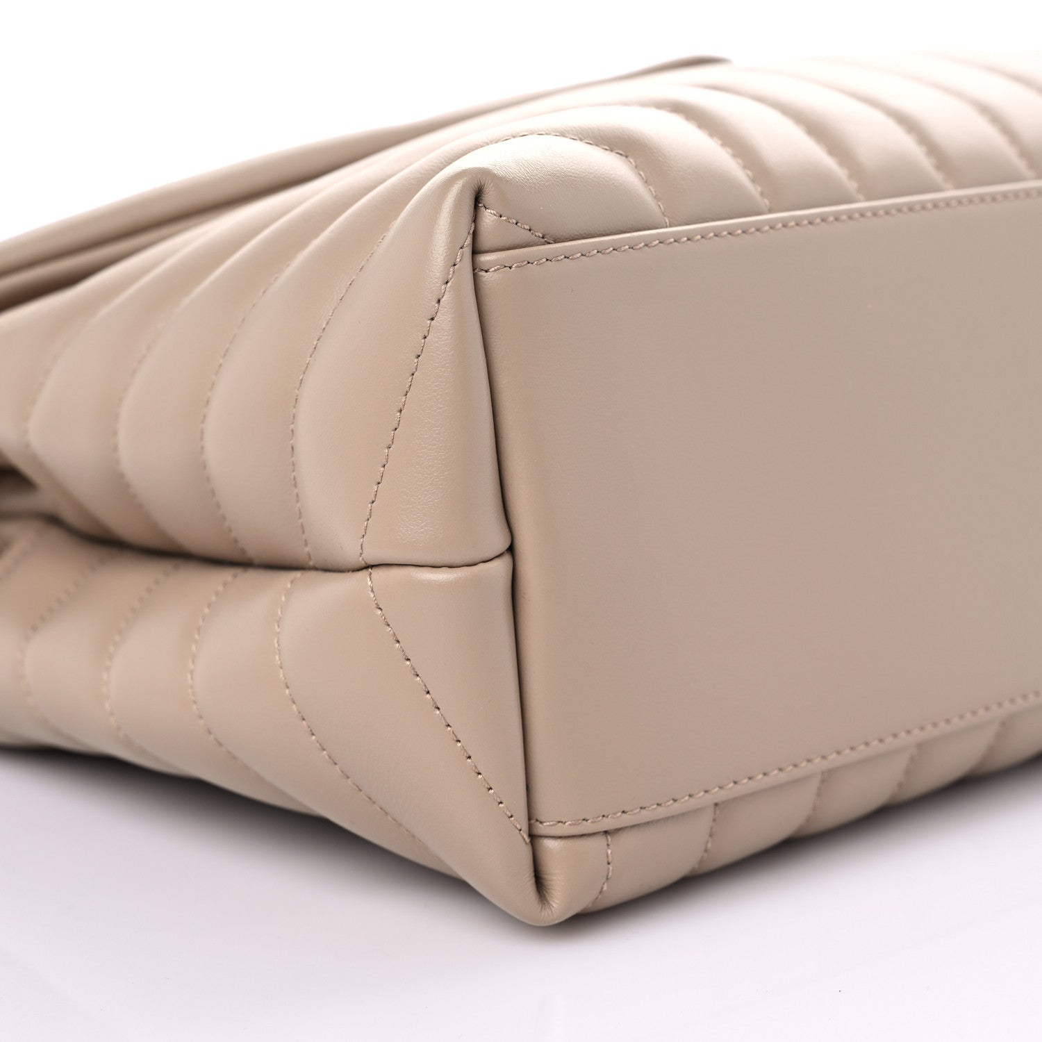 Saint Laurent Calfskin Y Quilted Monogram Medium Loulou Chain Satchel Dark Beige 9 of 10