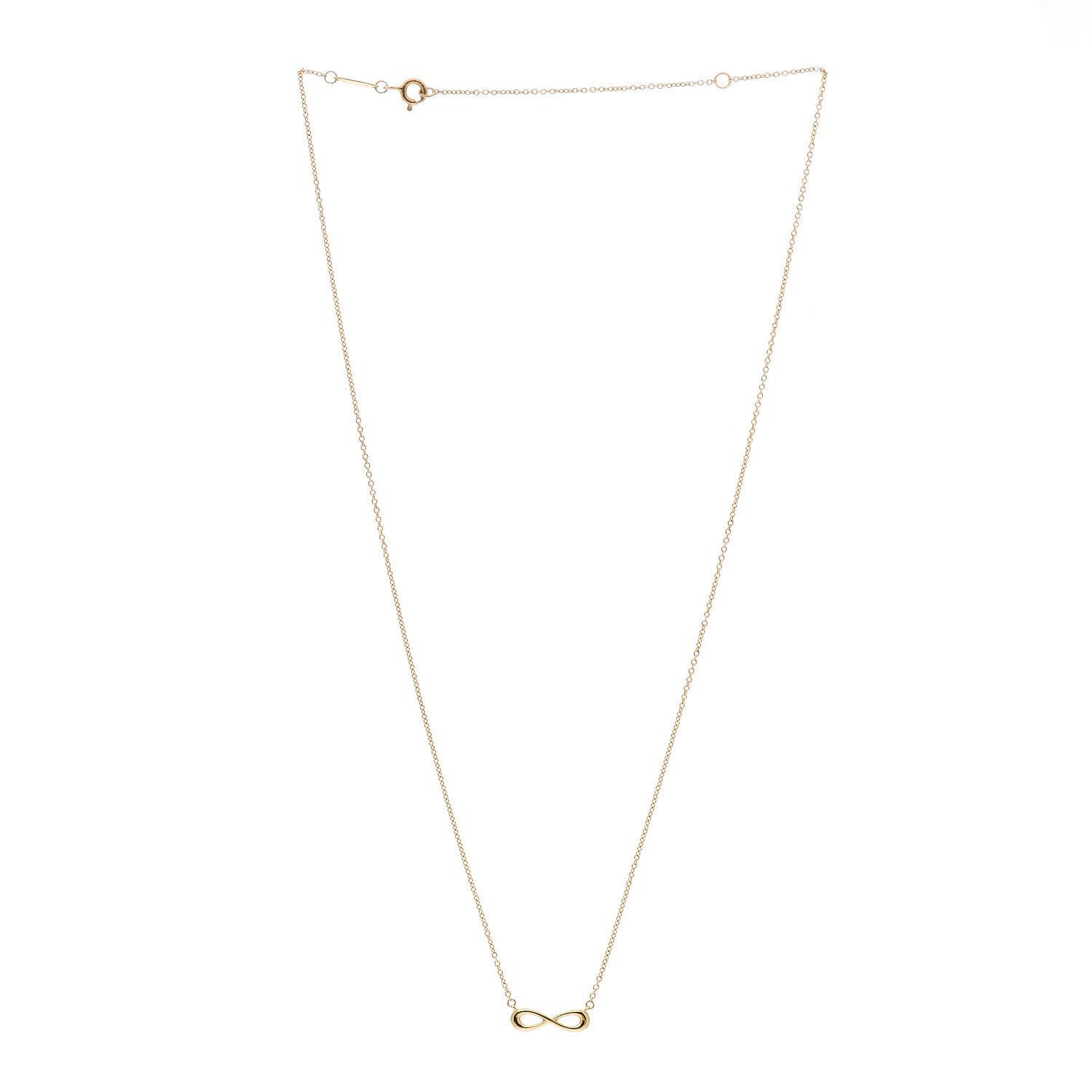 Tiffany 18K Yellow Gold Infinity Pendant Necklace 3 of 6