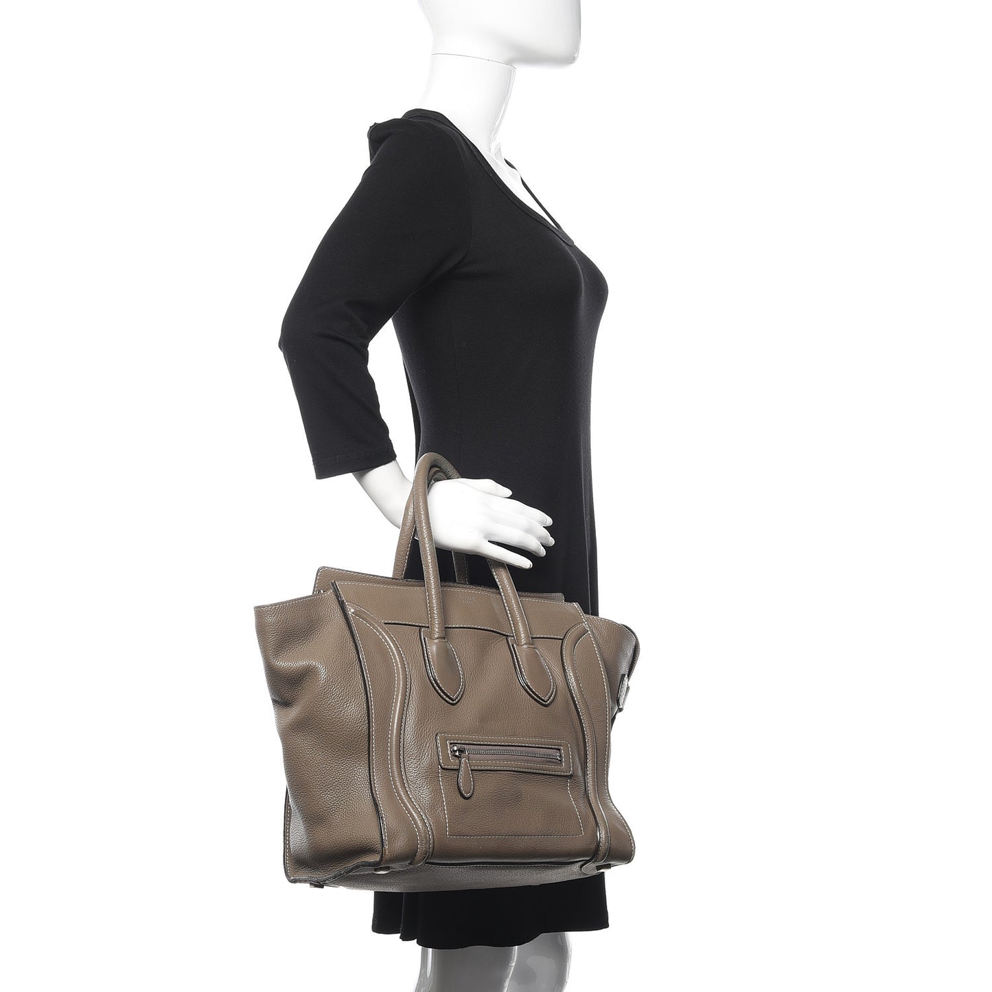 Drummed Calfskin Mini Luggage Souris