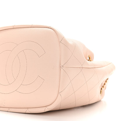 Chanel Caviar Quilted Fashion Therapy Bucket Drawstring Bag Beige 9 of 9