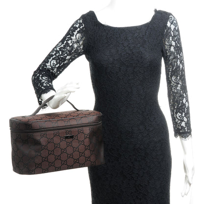 Gucci Nylon Monogram Large Cosmetic Case Brown 2 of 7