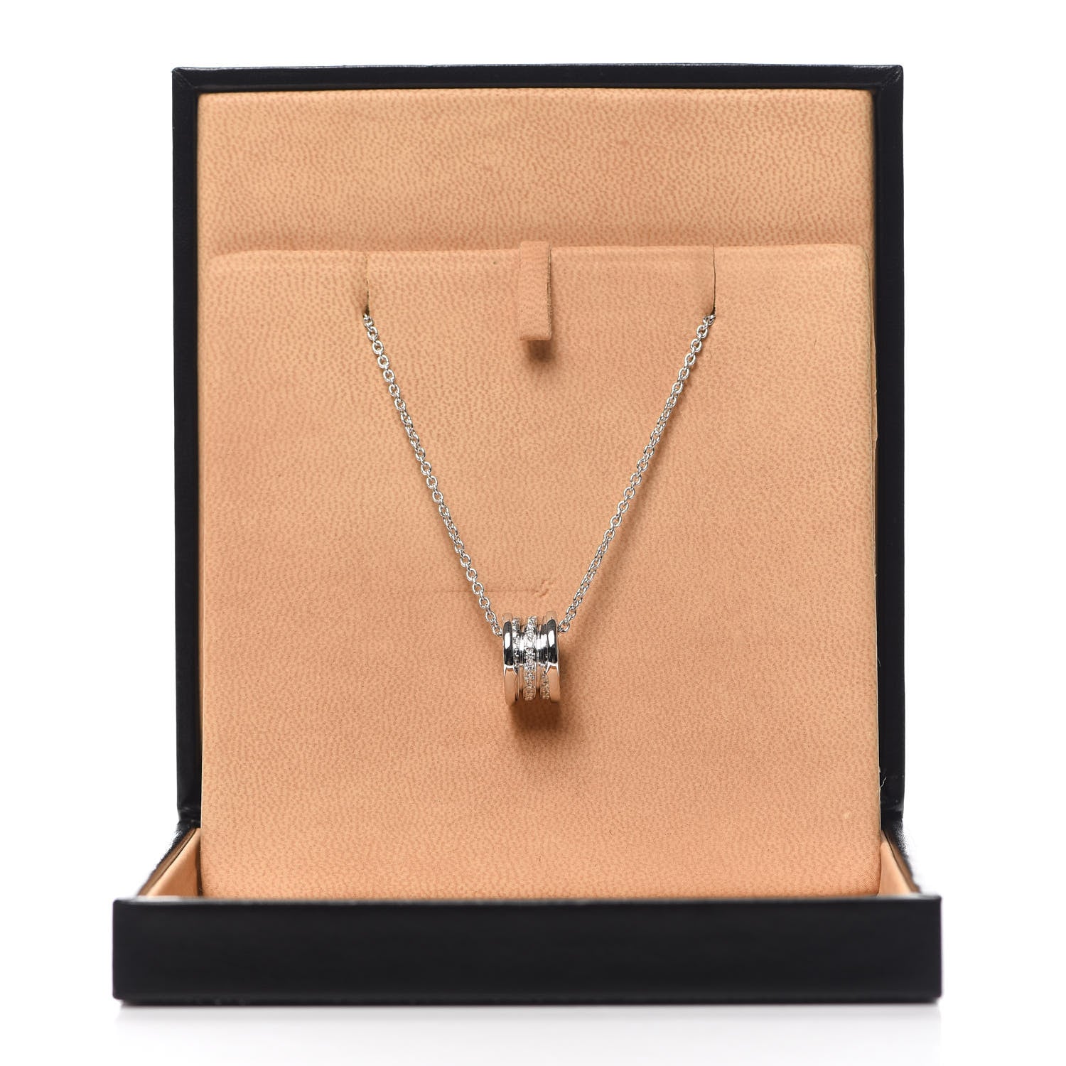 Bulgari 18K White Gold Diamond B.Zero1 Pave Pendant Necklace 5 of 5