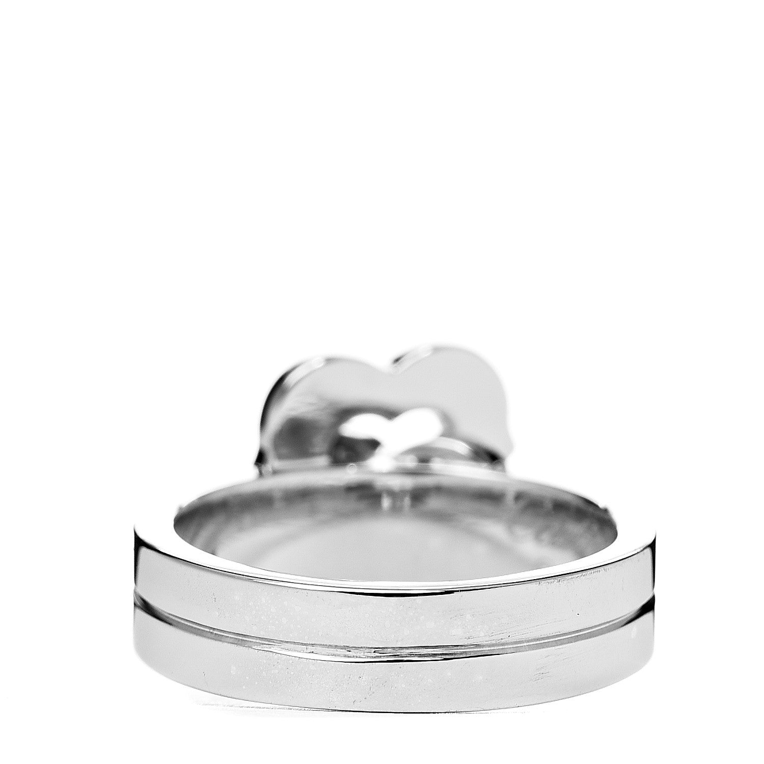 Cartier 18K White Gold Diamond Double Heart Ring 48 4.5 3 of 4