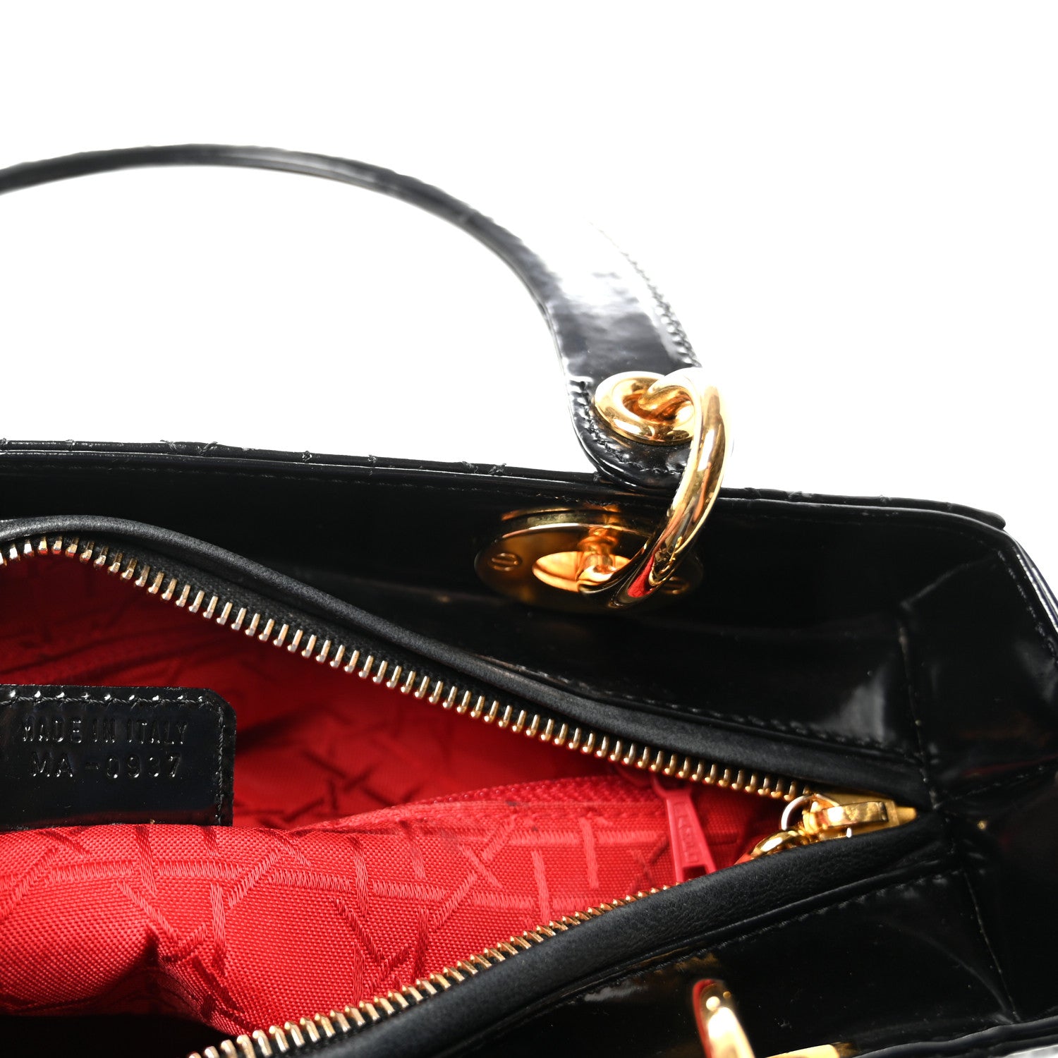 Christian Dior Patent Cannage Medium Lady Dior Black 7 of 10