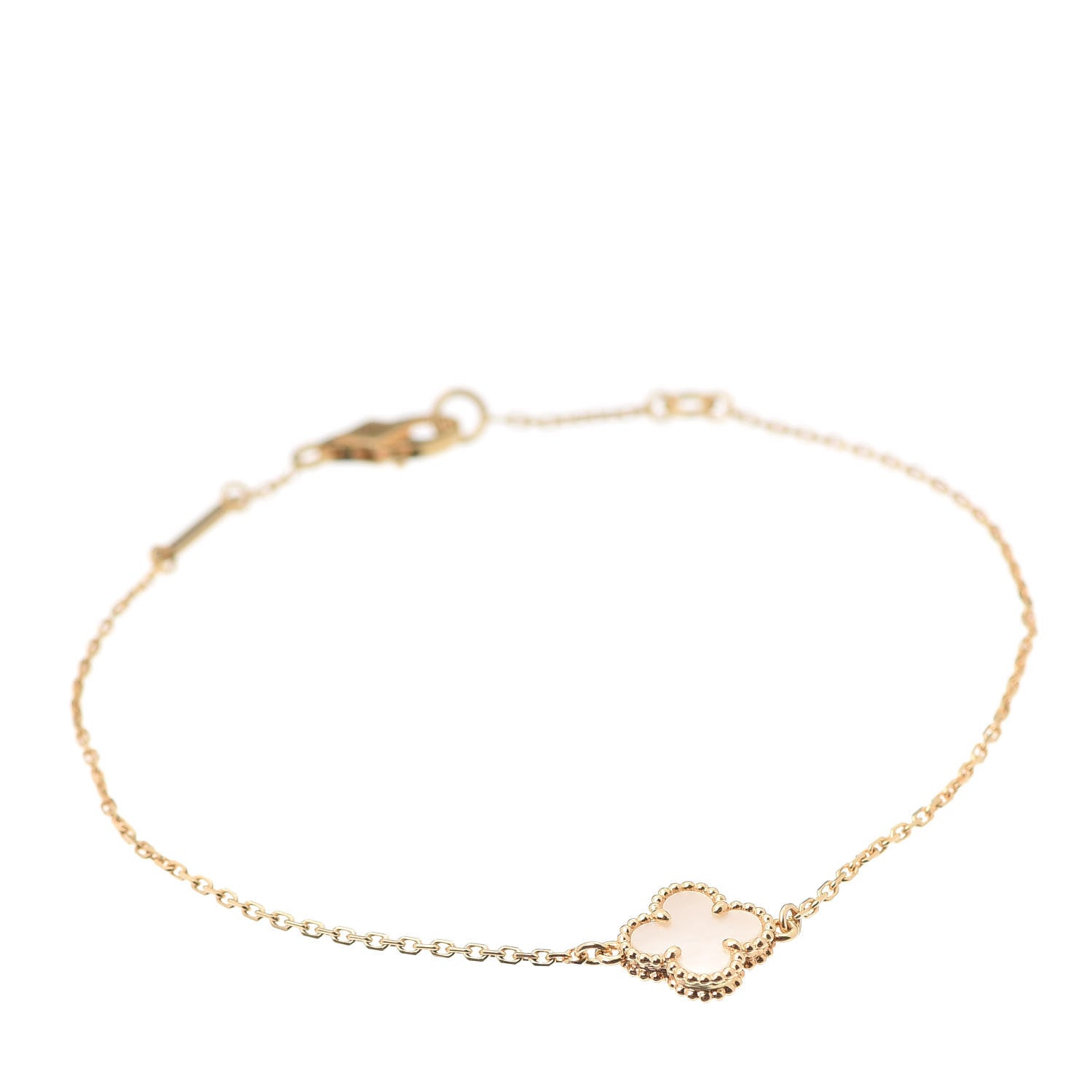 Van Cleef & Arpels 18K Yellow Gold Mother of Pearl Sweet Alhambra Bracelet 1 of 8