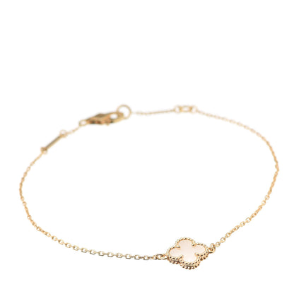 Van Cleef & Arpels 18K Yellow Gold Mother of Pearl Sweet Alhambra Bracelet 1 of 8