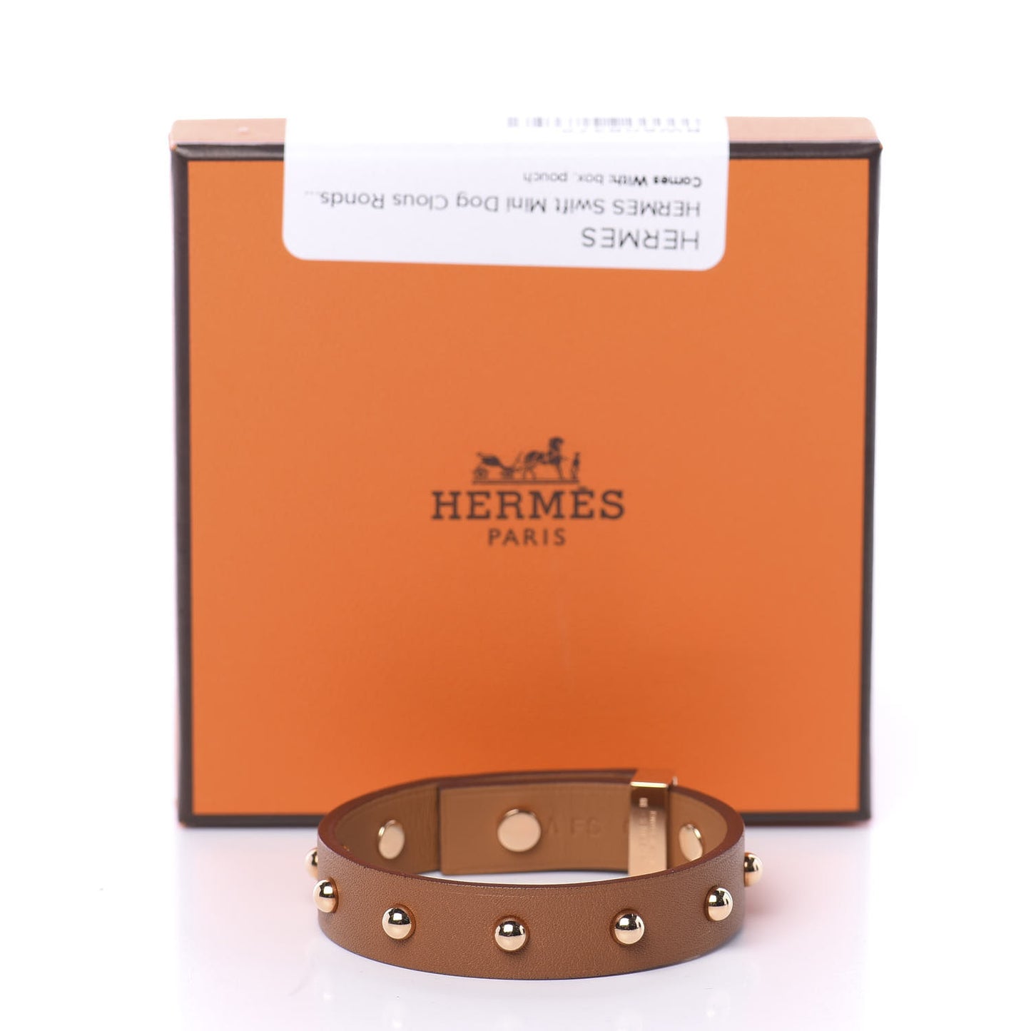 Box Mini Dog Clous Ronds Bracelet T2 Gold