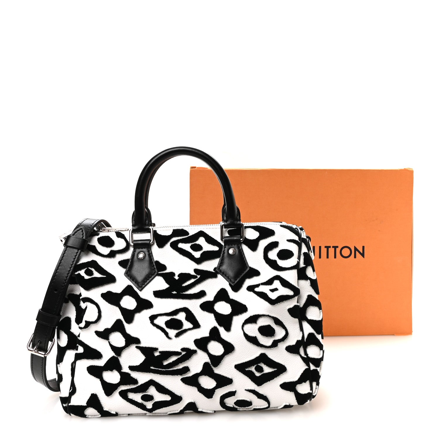 Louis Vuitton X UF Tufted Monogram Speedy Bandouliere 25 White Black 11 of 11