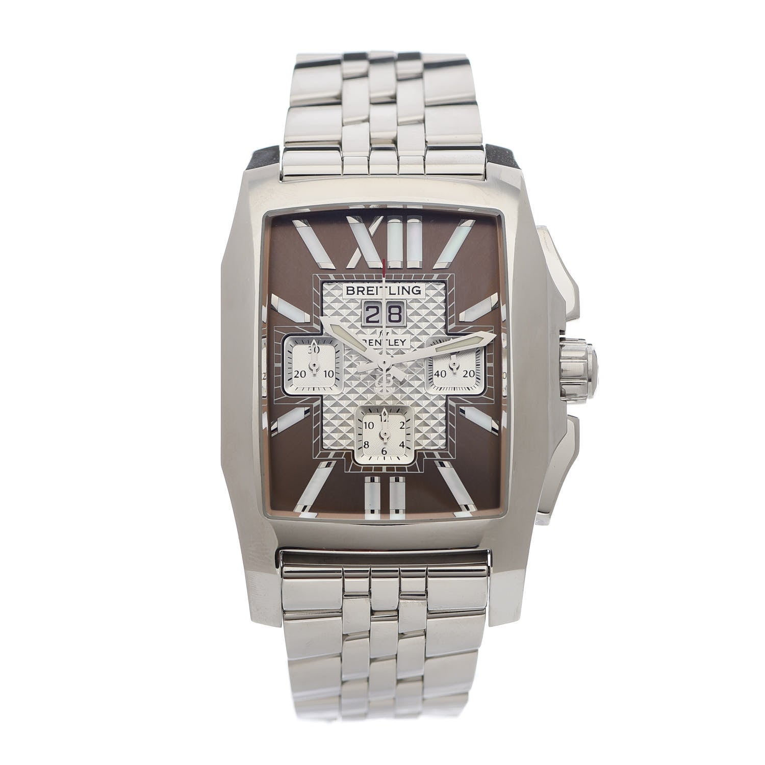 Breitling Stainless Steel Mother of Pearl 39mm Bentley Flying B Chronograph Automatic Watch Brown A44365 1 of 6
