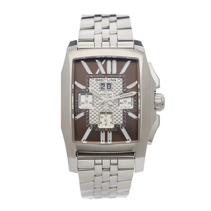 Breitling Stainless Steel Mother of Pearl 39mm Bentley Flying B Chronograph Automatic Watch Brown A44365 1 of 6