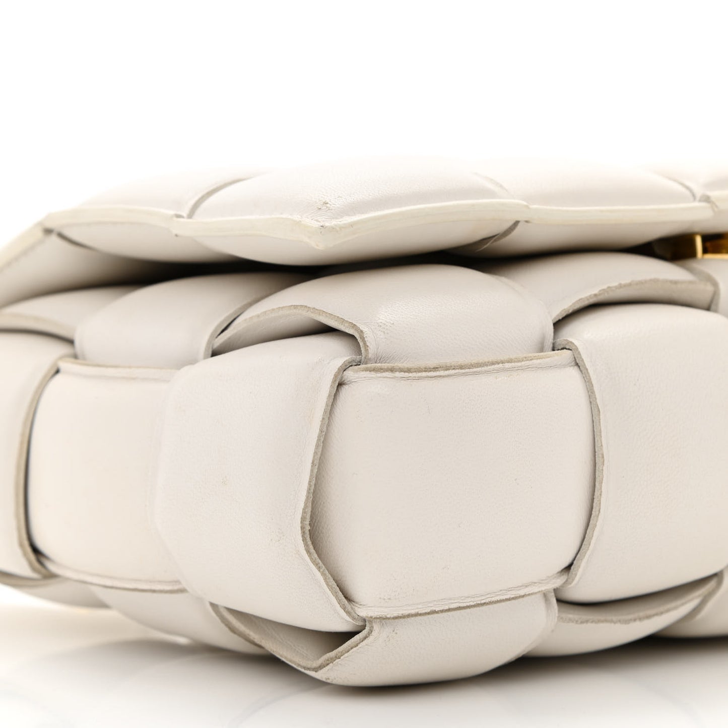 Nappa Maxi Intreccio Padded Cassette Crossbody Bag Chalk