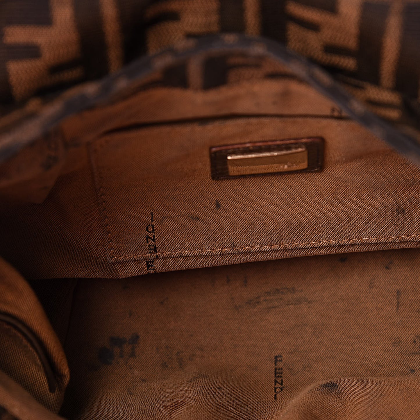 Zucca Laminated Vachetta Small Chef Shoulder Bag Tobacco Bronzo
