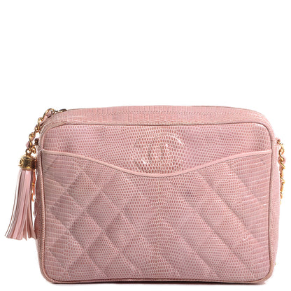 Chanel Quilted Lizard Tassel Camera Case Pink 1 of 8