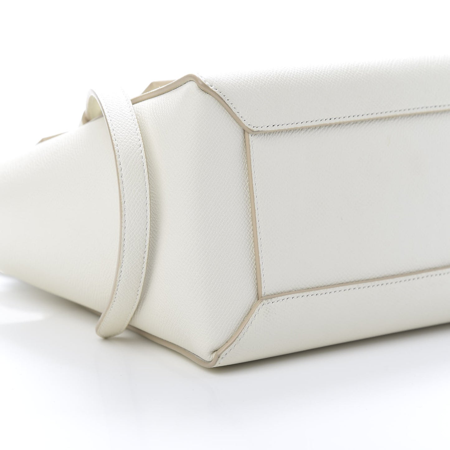 Grained Calfskin Micro Belt Bag White
