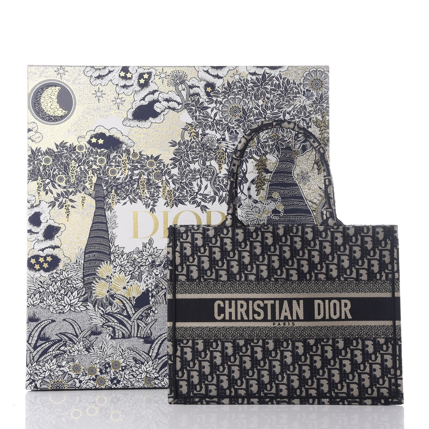 Oblique Medium Book Tote Blue Multicolor