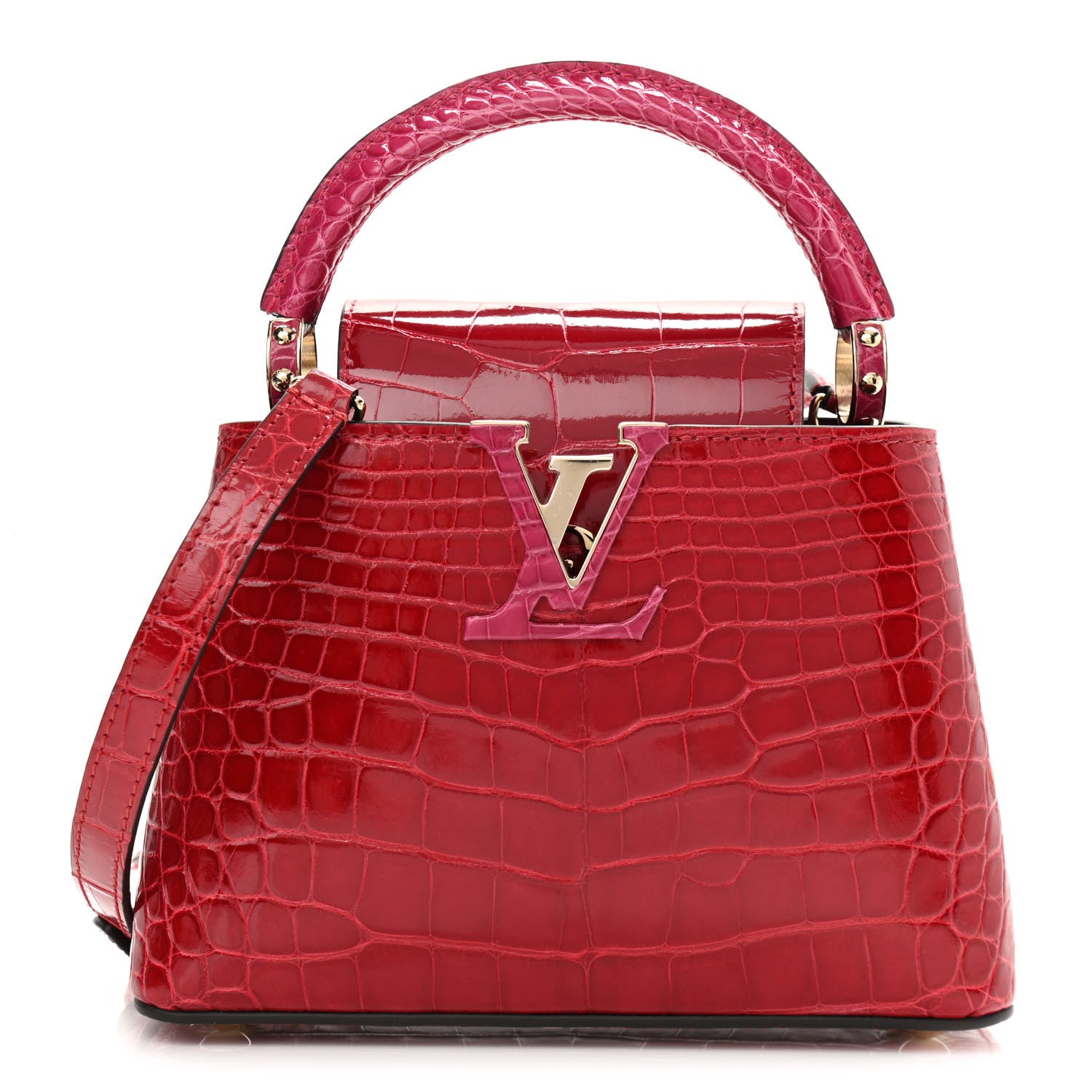 Louis Vuitton Crocodile Mini Capucines Rubis 1 of 9