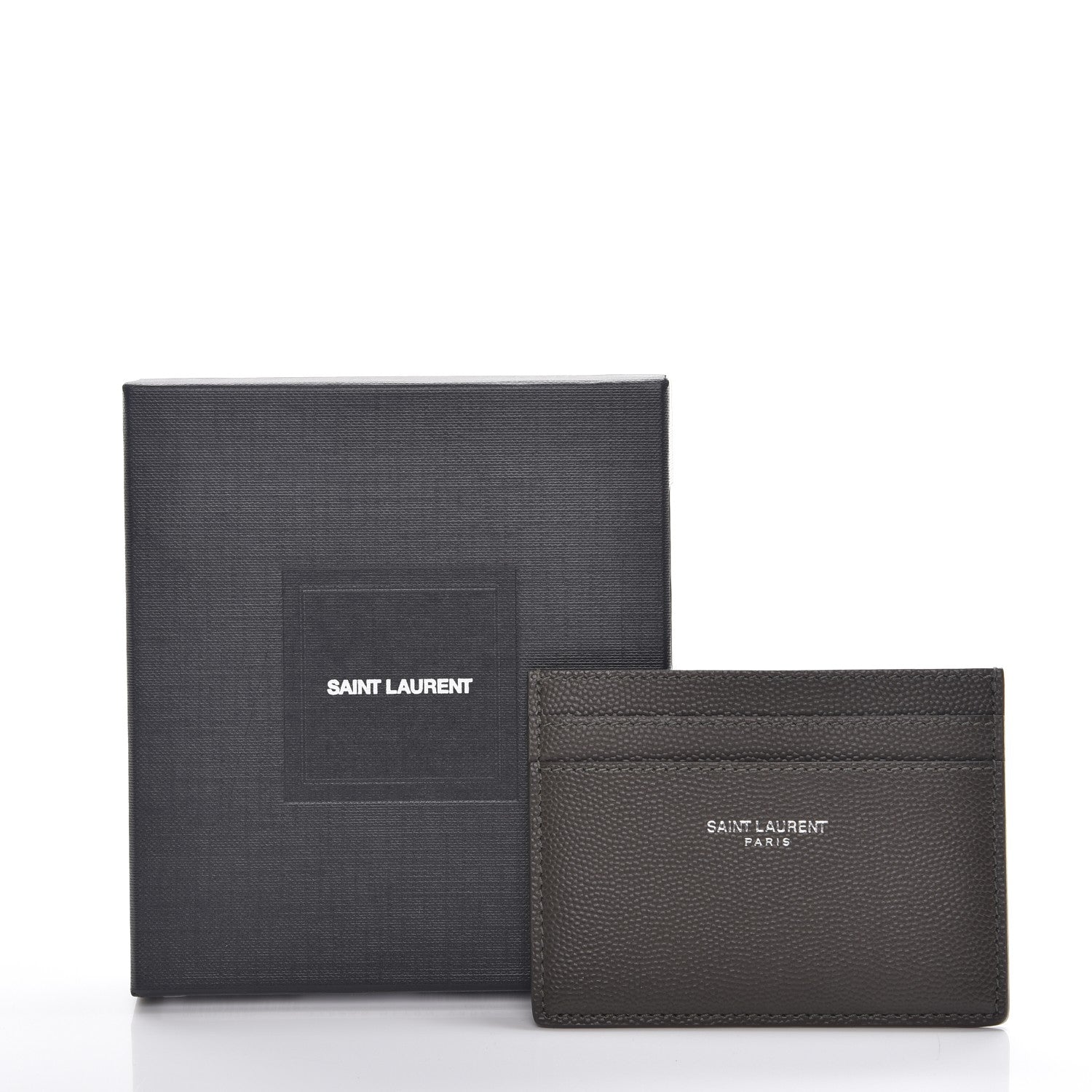 Saint Laurent Grain De Poudre Card Case Haunting Green 8 of 8