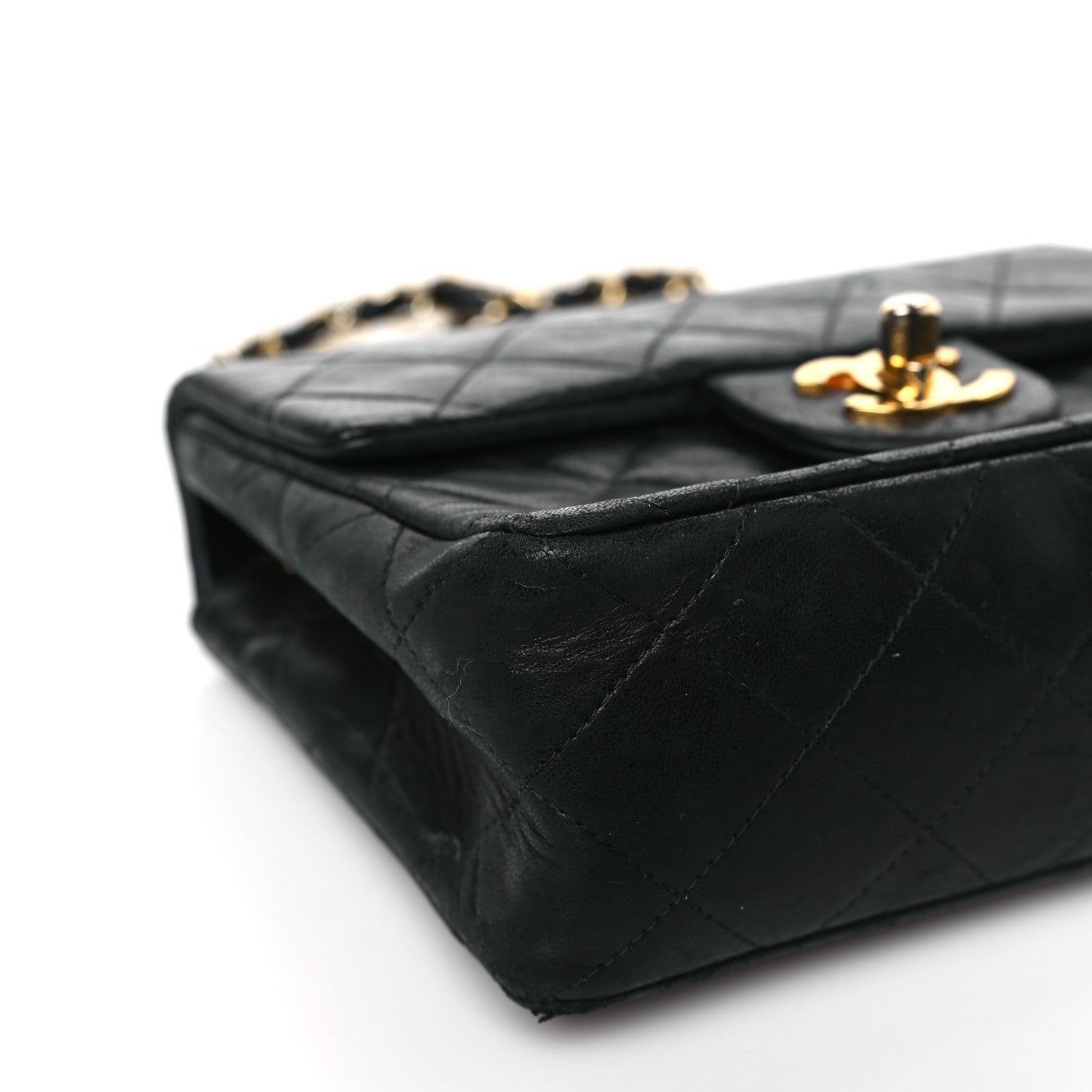 Chanel Lambskin Quilted Mini Square Flap Bag Black 7 of 8