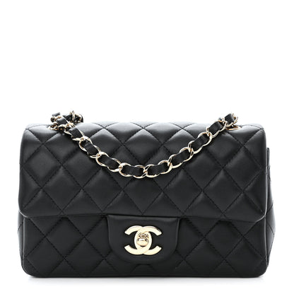 Chanel Lambskin Quilted Mini Rectangular Flap Black 1 of 13