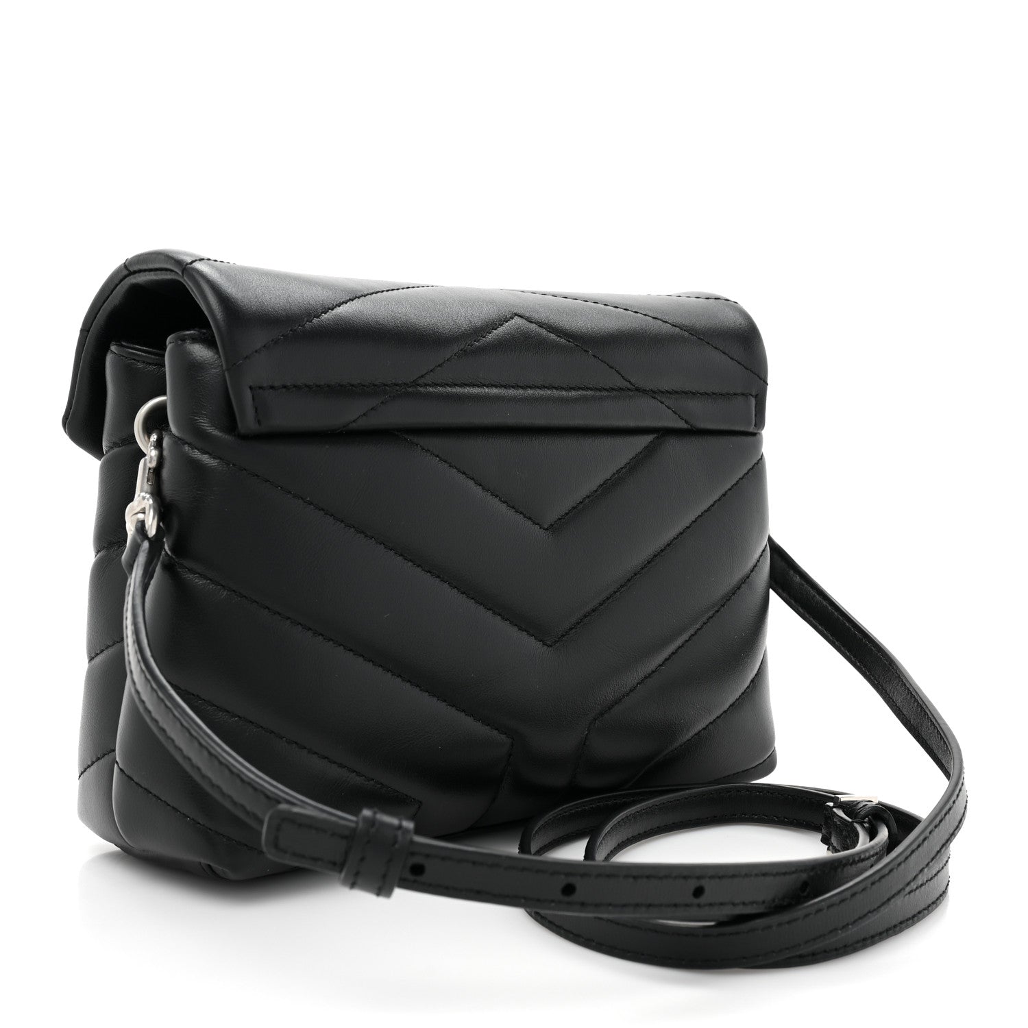 Saint Laurent Calfskin Y Quilted Monogram Toy Loulou Crossbody Bag Black 3 of 11