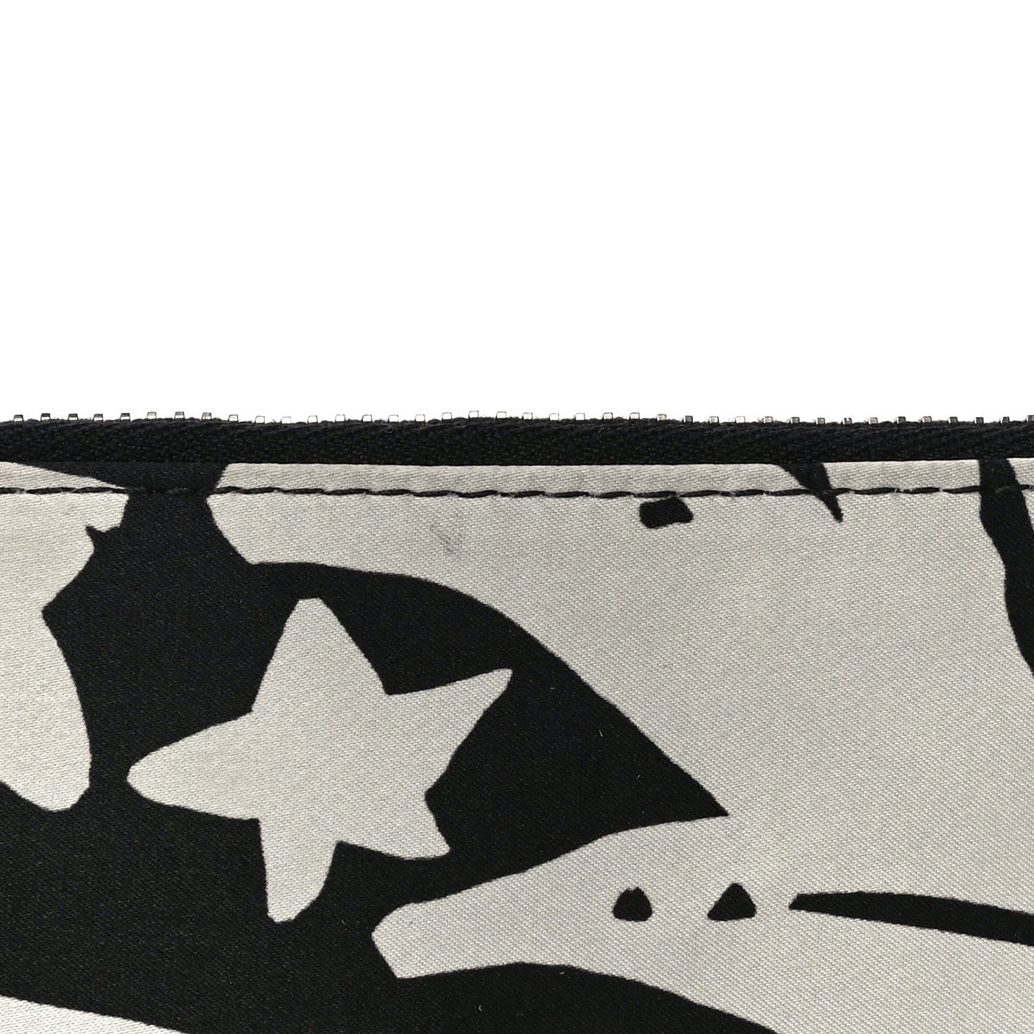 Alexander McQueen Silk Unicorn Print Skull Zip Pouch Black White 13 of 14