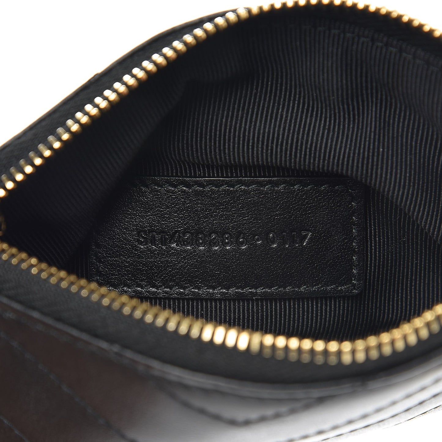 Calfskin Matelasse Monogram Key Pouch Black