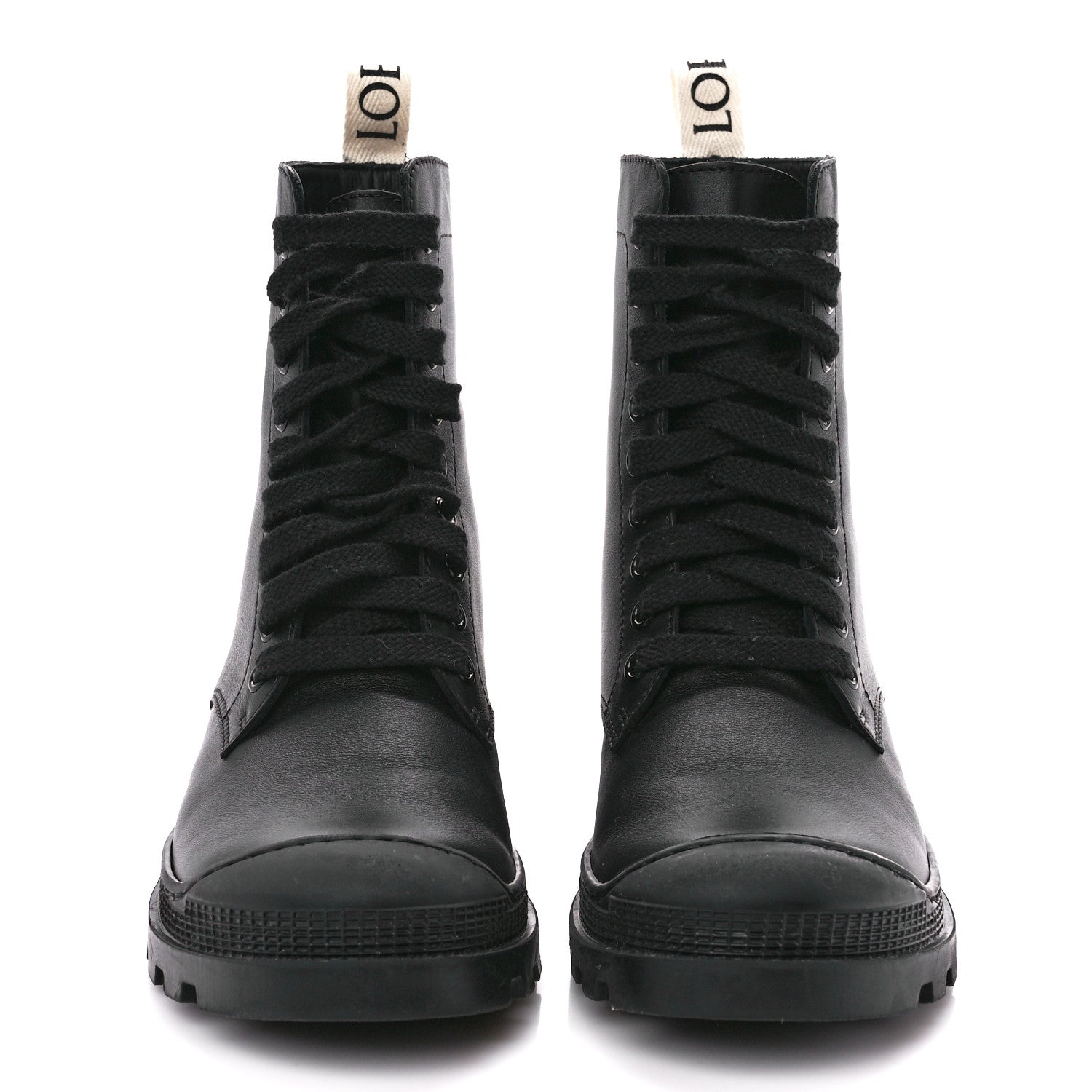 Loewe Calfskin Rubber Combat Boots 37 Black 2 of 9