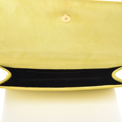 Saint Laurent Patent Calfskin Monogram Large Belle De Jour Clutch Yellow 5 of 6