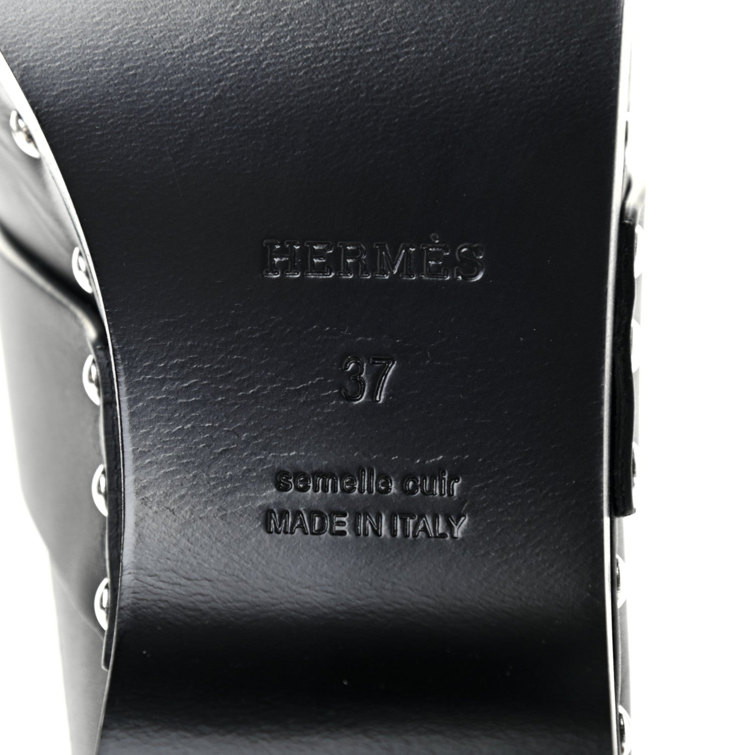 Hermes Calfskin Calya Mules 37 Black 7 of 8