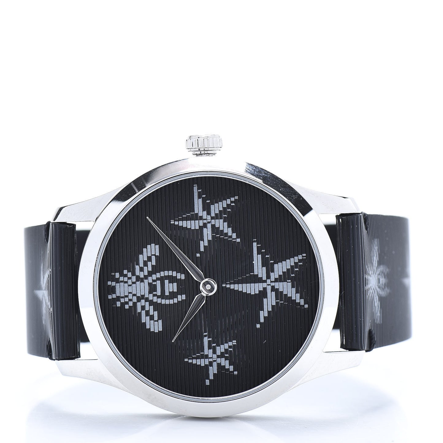 Stainless Steel Calfskin 38mm G-Timeless Bee Star Hologram Quartz Watch Black