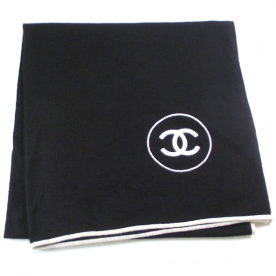 Chanel Cashmere Scarf Black White CC 1 of 7