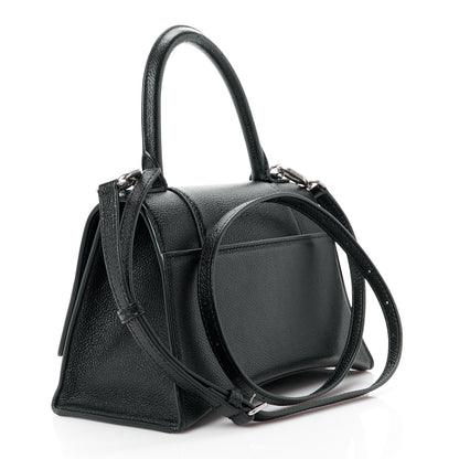 Balenciaga Grained Calfskin Small Hourglass Top Handle Bag Black 3 of 11