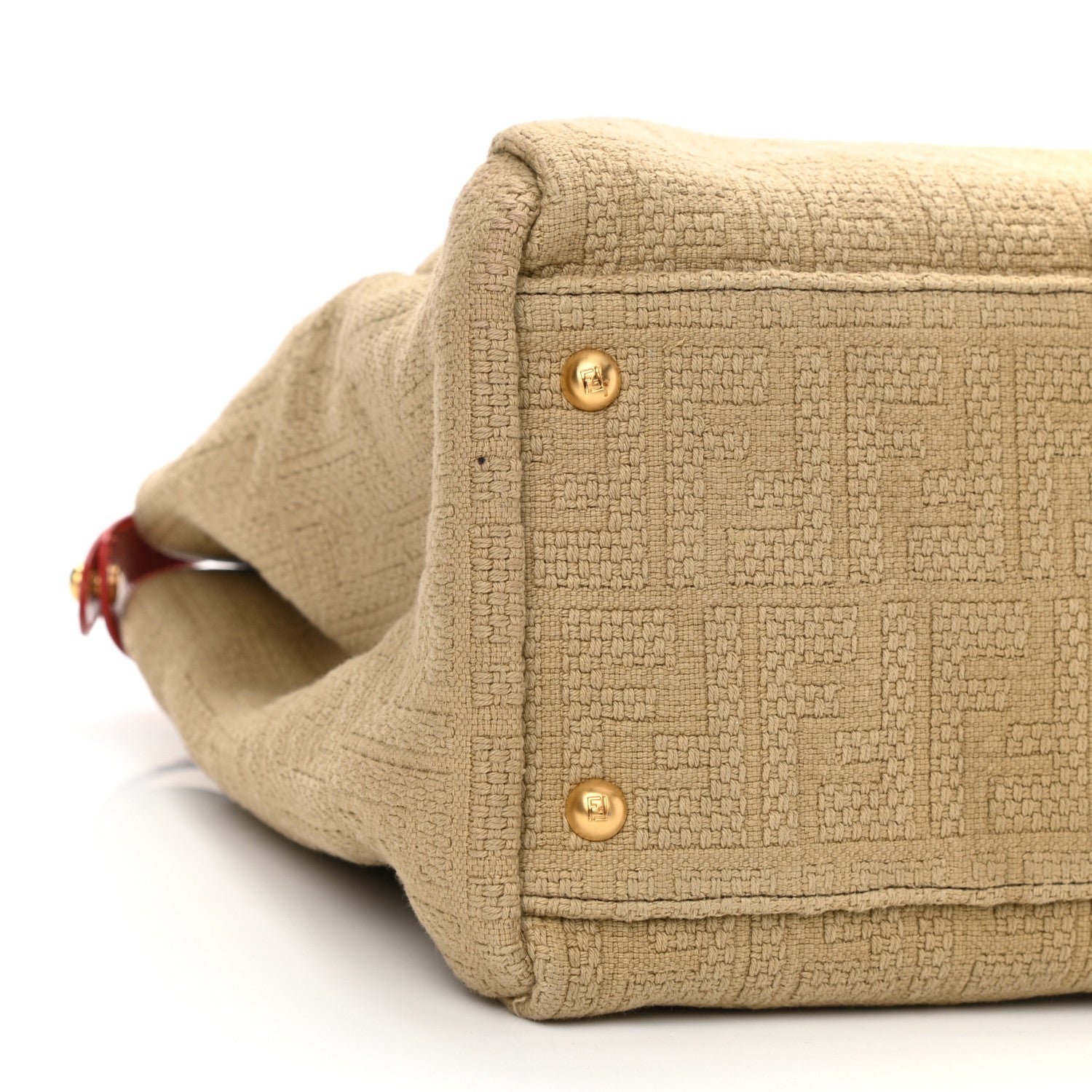 Fendi Corda Zucca Large Peekaboo Iconic Satchel Natural Pumpkin 6 of 7