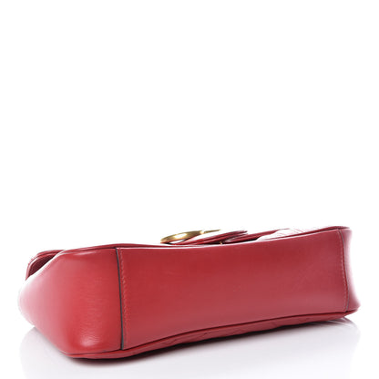 Gucci Calfskin Matelasse Small GG Marmont Shoulder Bag Hibiscus Red 4 of 12