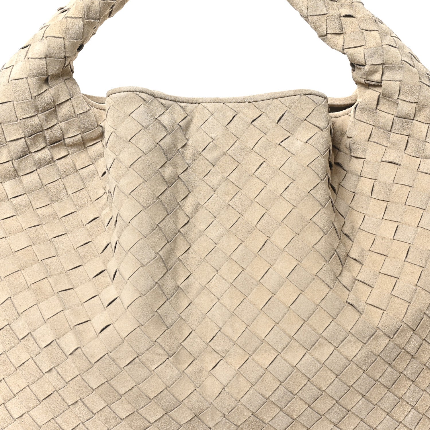 Bottega Veneta Suede Intrecciato Large Hop Ecru 7 of 9