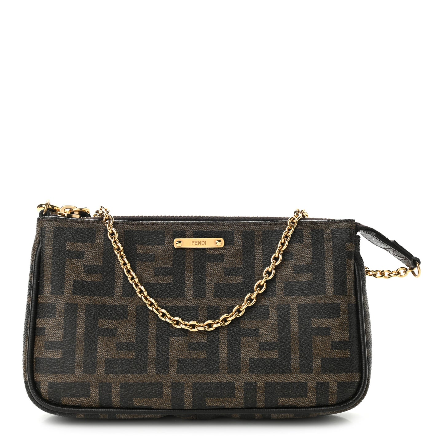 Zucca Spalmati Vitello Elite Pochette Tobacco Ebano