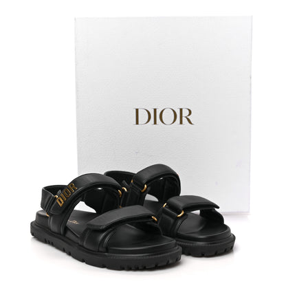 Christian Dior Lambskin Dioract 10mm Sandals 38 Black 9 of 9