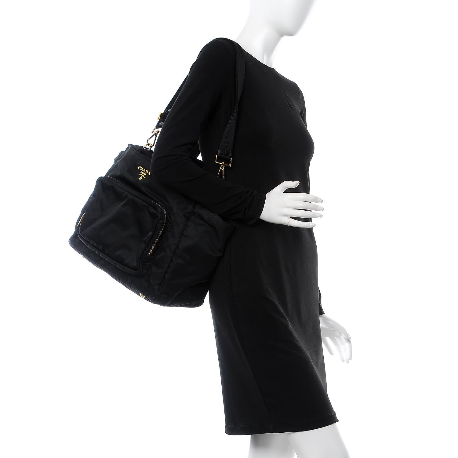 Prada Nylon Vela Baby Bag Black 2 of 11