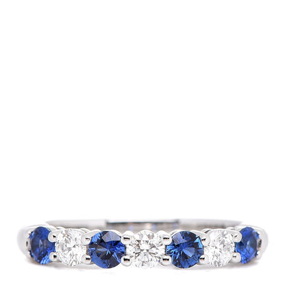 Tiffany Platinum Diamond Blue Sapphire Embrace Ring 49 5 1 of 6