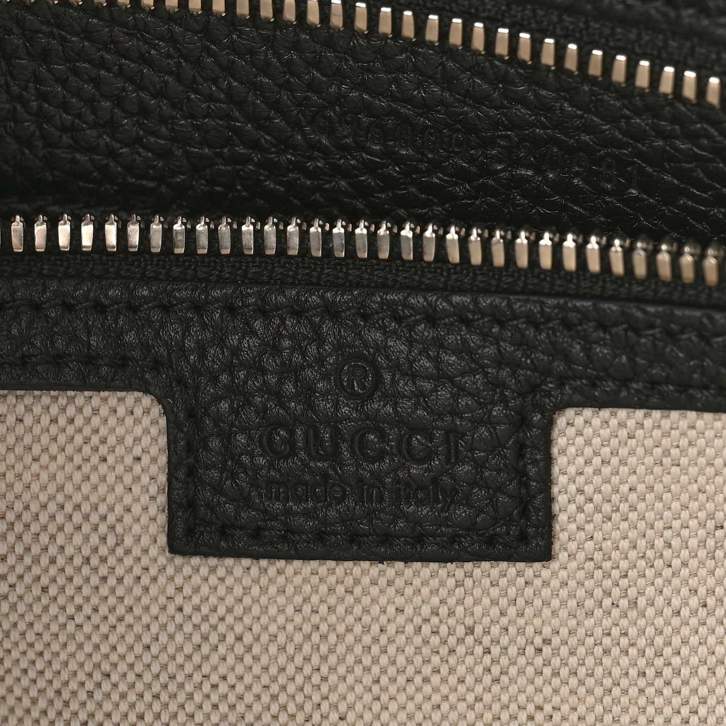 Piuma Calfskin Jumbo GG Embossed Medium Wristlet Messenger Bag Black
