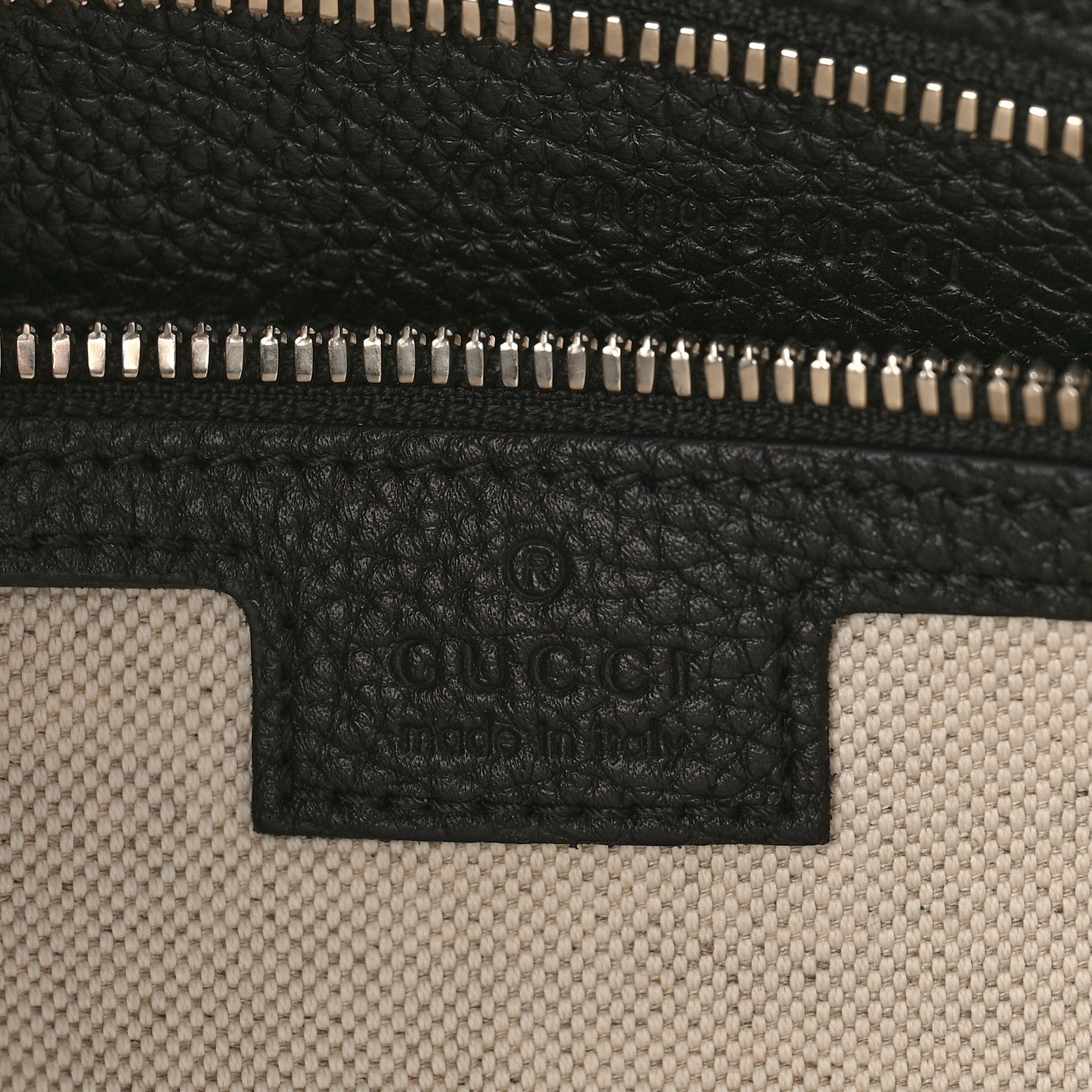 Gucci Piuma Calfskin Jumbo GG Embossed Medium Wristlet Messenger Bag Black 6 of 9