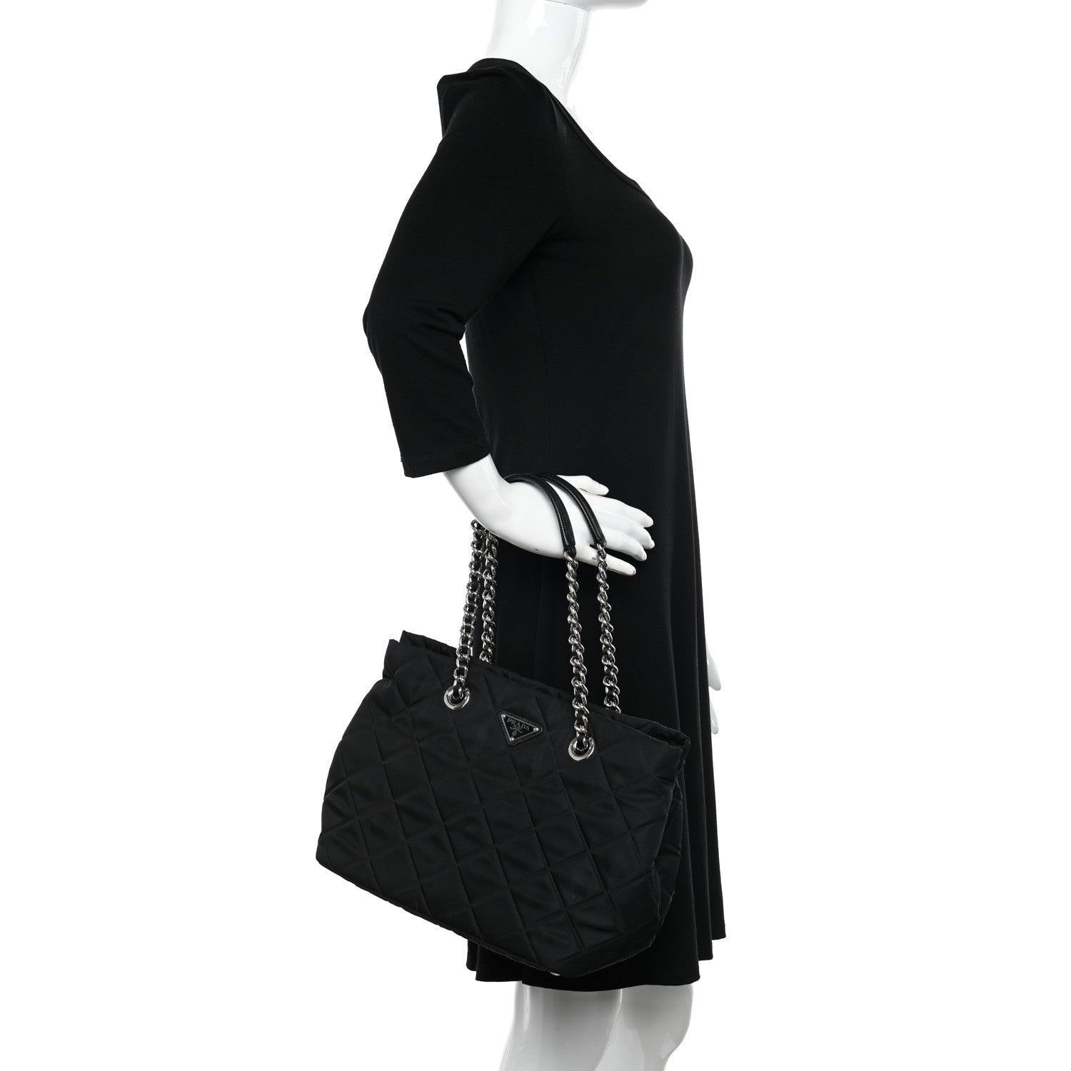 Prada Nylon Tessuto Impuntu Quilted Tote Black 2 of 10