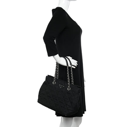 Prada Nylon Tessuto Impuntu Quilted Tote Black 2 of 10