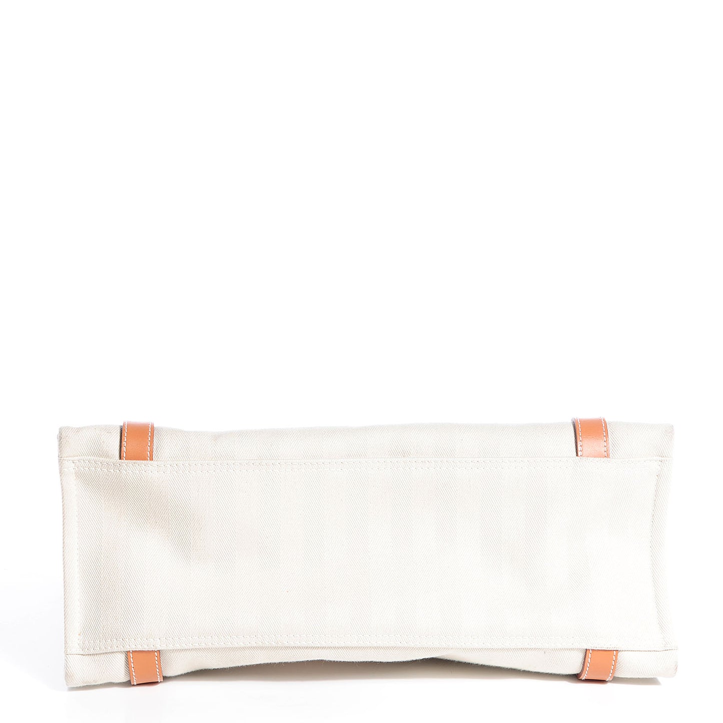 Natural Hunter Calfskin Toile Chevron Cabalicol Tote Chalk