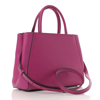 Fendi Vitello Elite Petite 2Jours Tote Magenta 2 of 9