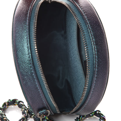 Chanel Iridescent Caviar Quilted Round Filigree Crossbody Dark Turquoise 7 of 8